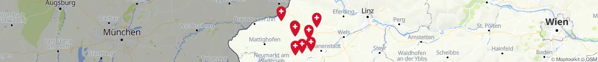 Kartenansicht für Apotheken-Notdienste in der Nähe von Ried im Innkreis (Ried, Oberösterreich)